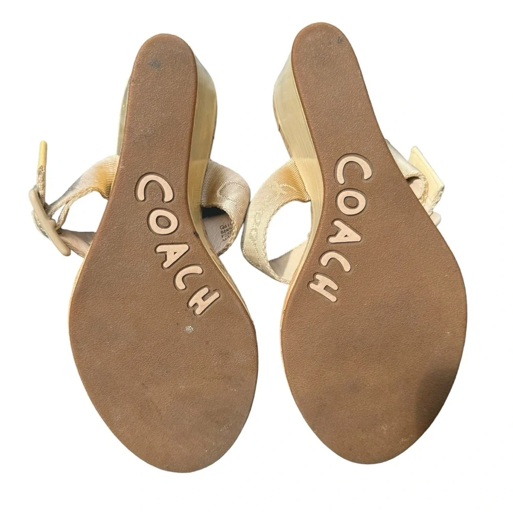 Coach Bernadette Cream/Beige Wedge Sandal Size 7